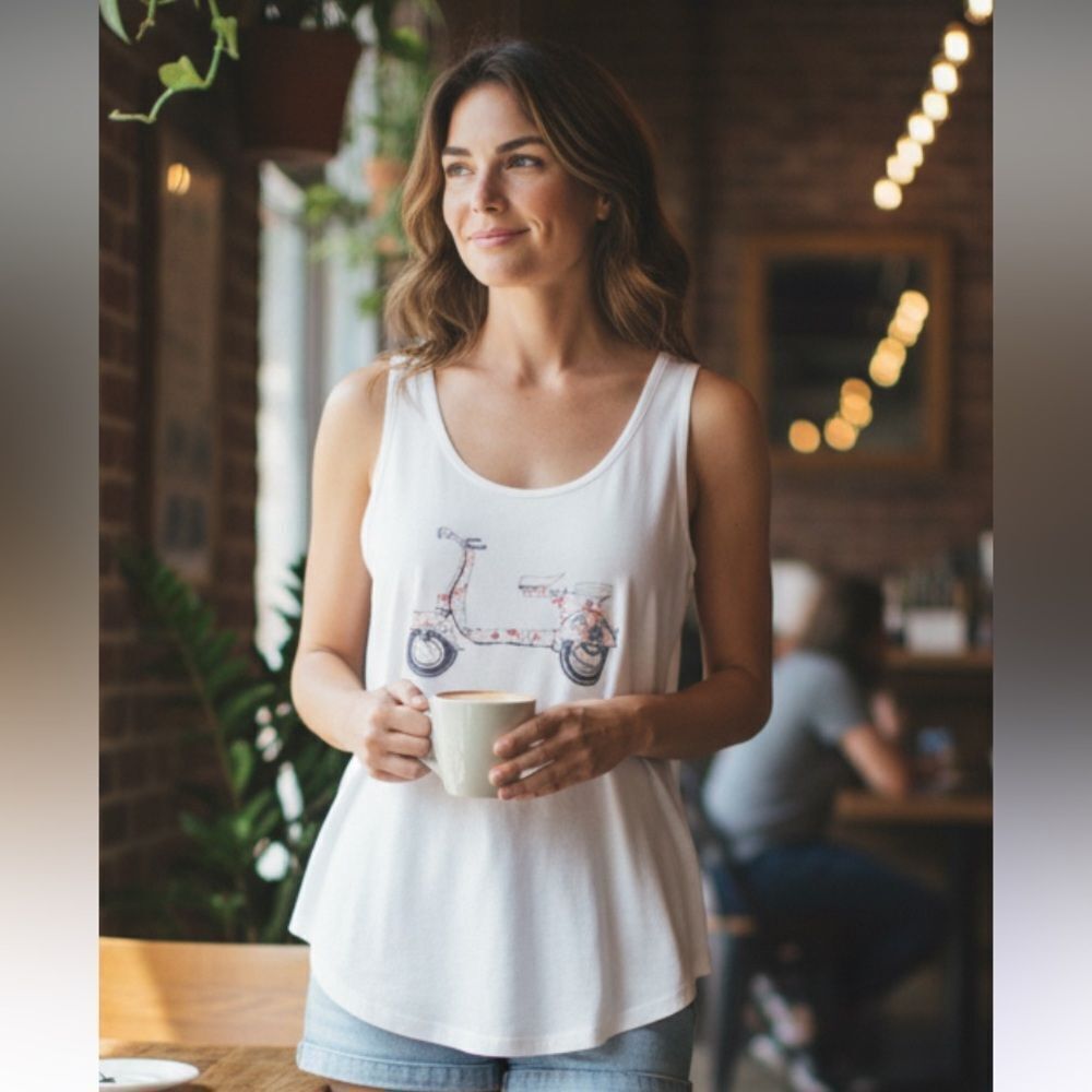 QUICK SILVER, tank top with Scooter, so cute, XS,